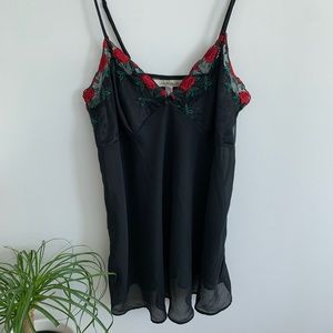 Lane Bryant - Camisole - Black with Red Roses